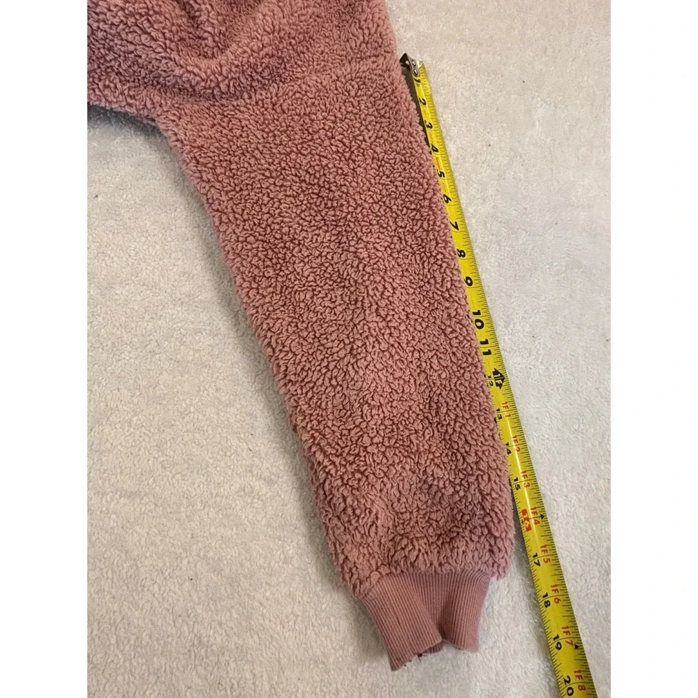 H&M Girls Dusty Rose Pink Teddy Fleece Cropped‎ Sweatshirt Size 8-10Y
